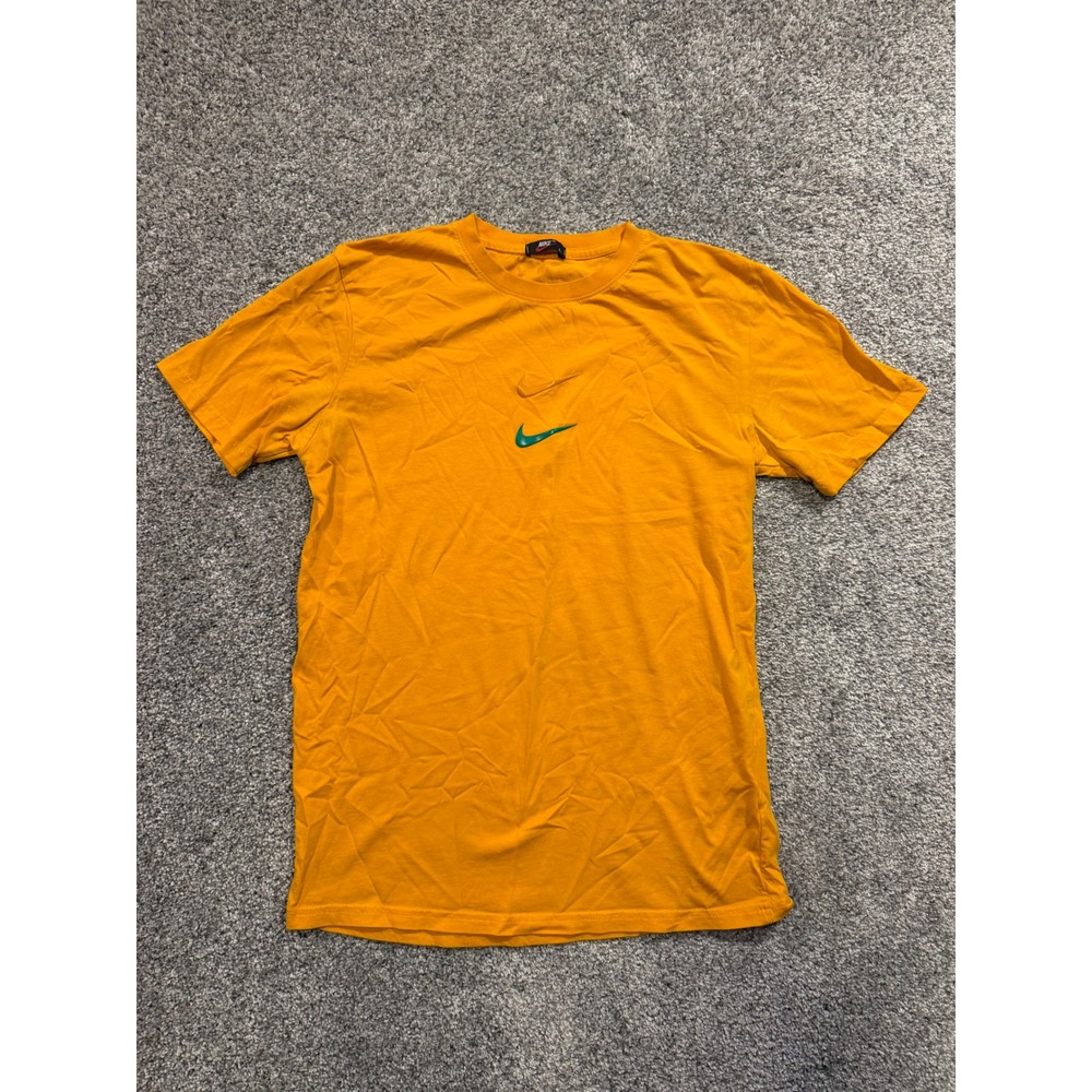 Nike T-Shirt Mens L Orange Double Swoosh Short Sleeve Crewneck Cotton